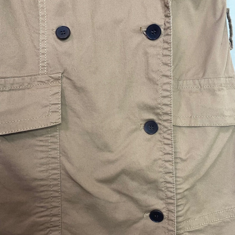 Banana Republic Tan Double Breasted Sleeveless Utility Vest Dress Pockets XXS - Picture 3 of 7